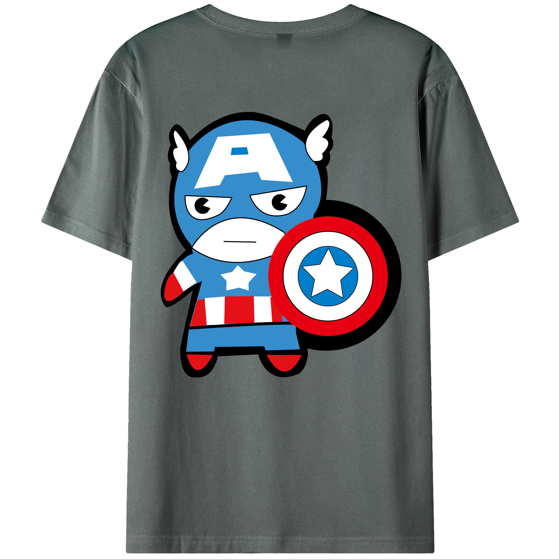 （画像用） アベンジャーズ The Avengers 綿100％ メンズ半袖Tシャツ（バックプリント） 通気性